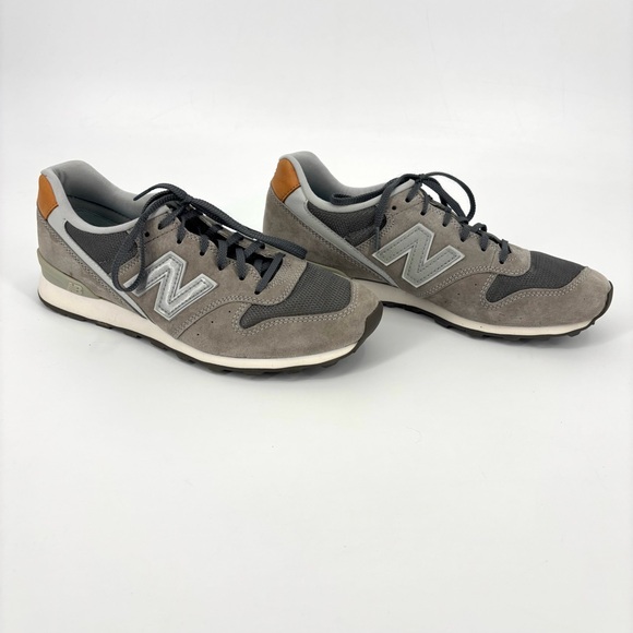 New Balance 996 Beige, Grey and Orange Lace-Up Sneakers, 10 - Picture 2 of 16
